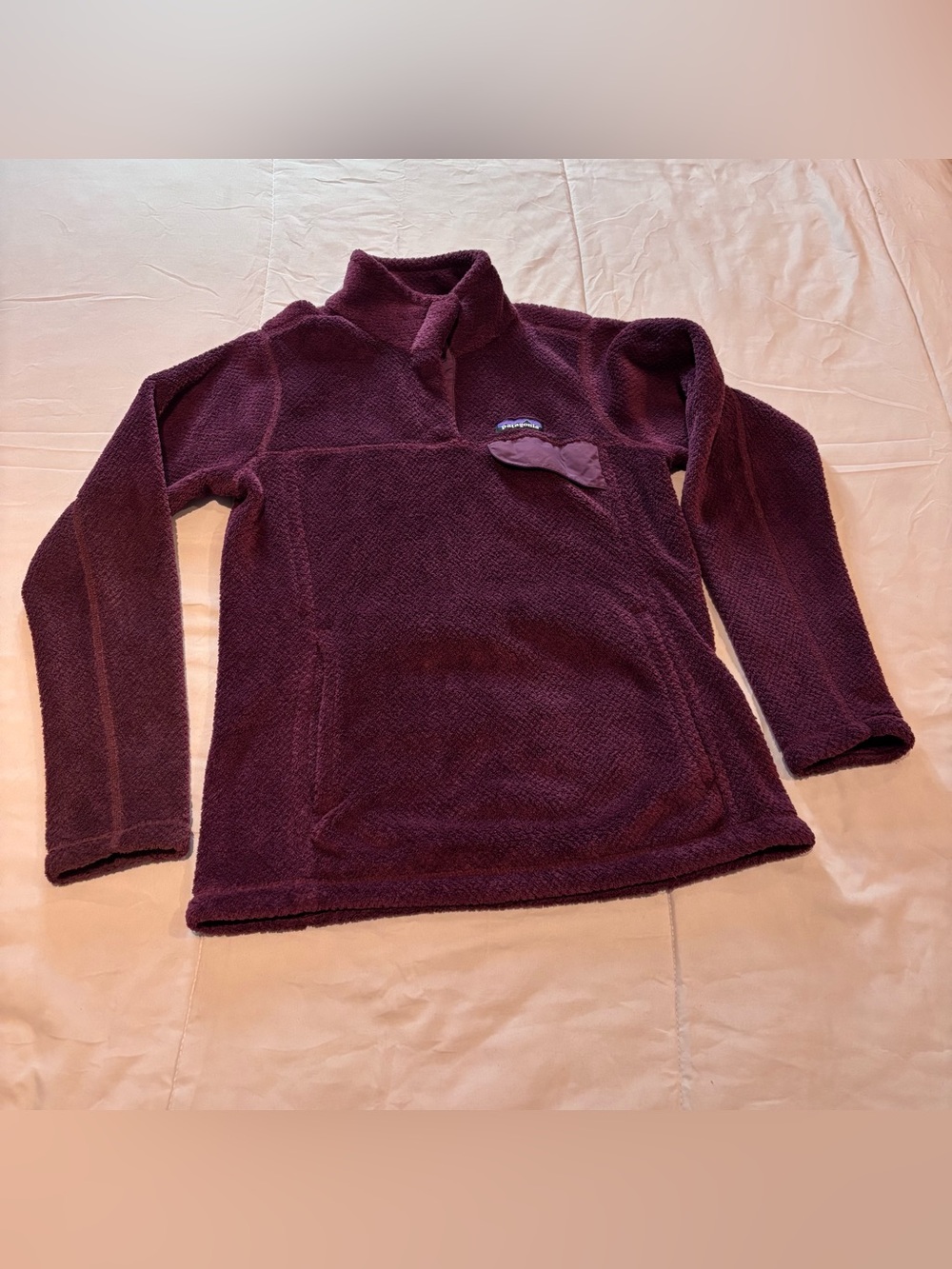 Patagonia Snap Pullover Soft Fleece Maroon Running Jacket Women's XS Outdoors